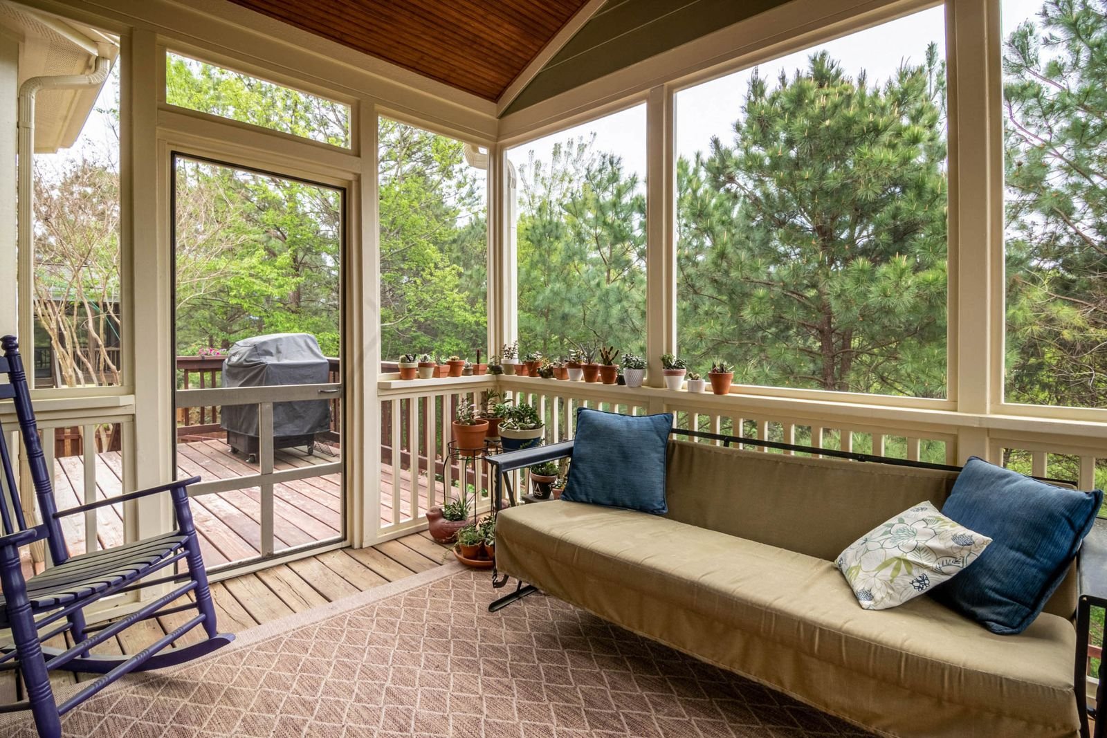 Screened in porch with finished screening by KP Landscaping in Buffalo NY